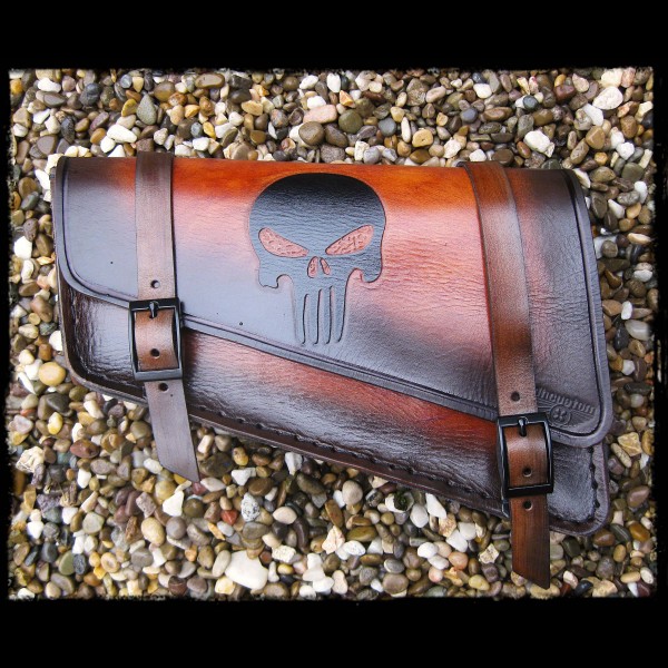 Skull Brown Mini Saddlebag