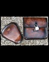 Brown leather saddlebag