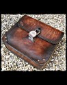 Brown leather saddlebag